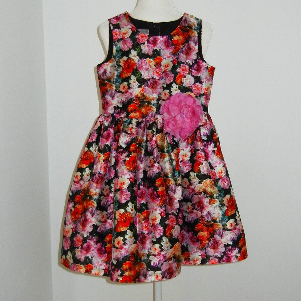 Girls Pippa and Julie Size 6x Flowered Sleeveless Party Dress